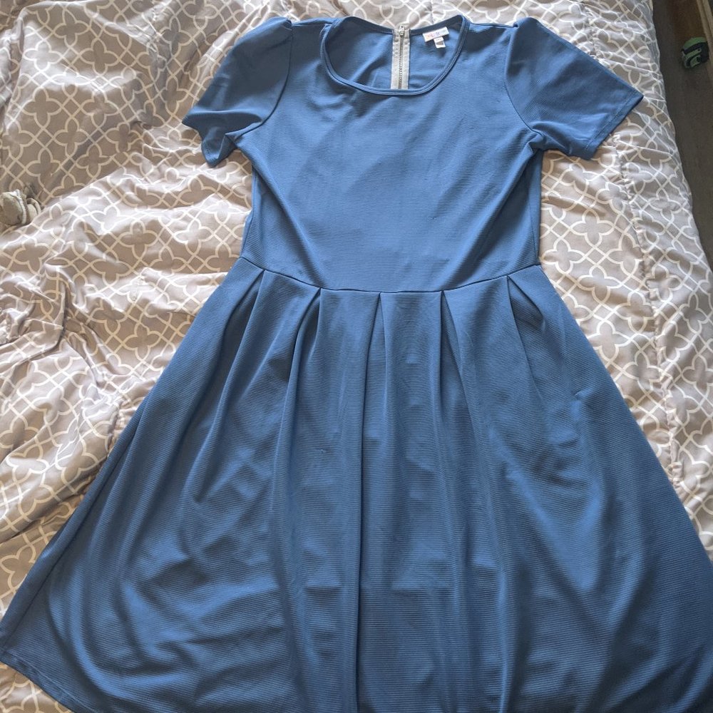 LuLaRoe Blue Zippered Dress